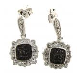 Elegant Black Diamond Dangle Earrings