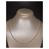 14kt Gold 18" Diamond Cut Rope Twist Necklace