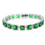 Princess Cut 24.00 ct Emerald Tennis Bracelet