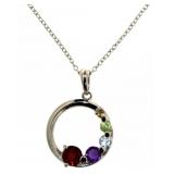 Genuine 1.19 ct Gemstone Half Moon Pendant