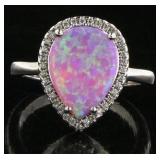 Pear Cut Pink Opal Designer Ring