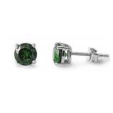 Beautiful Round 2.25 ct Emerald Stud Earrings