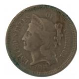 1868 Liberty Three Cent Nickel