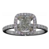 14kt Gold 1.44 ct Radiant Cut Diamond Ring