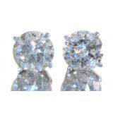 14kt Gold 2.08 ct Round Diamond Stud Earrings