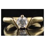 14kt Gold Brilliant 1/2 ct CZ Solitaire Ring