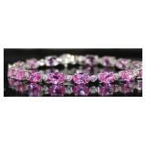 10kt Gold 16.30 ct Pink Topaz Designer Bracelet