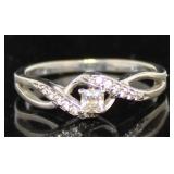 10kt Gold Princes Cut Diamond Solitaire Ring