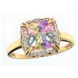 10kt Gold Lucky Stone & Diamond Ring