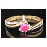 14kt Gold Natural Ruby Dinner Ring