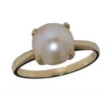 10kt Gold 8.40 mm Pearl Solitaire Ring