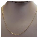 10kt Gold 20" Box Necklace