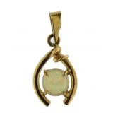 10kt Gold White Opal Pendant