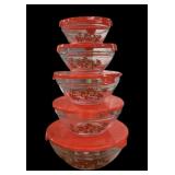 5 Poinsettia Bowls & Lids