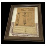 Framed McCall Pattern & Handkerchief