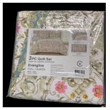 Queen 3 Pc Evangline Quilt Set