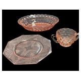 (3) Pc Beautiful Pink Depression Glass