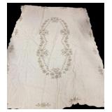 Estate Hand Stitched Table Cloth, Doilies &
