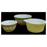 (3) Pyrex Mixing Bowls