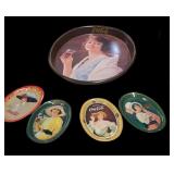 (5) Coca Cola Metal Trays