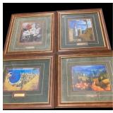(4) Framed & Matted Prints