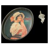 Coca Cola Tray & Ceramic Cat