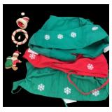 (3) Christmas Basket Liners & Ornament