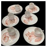 (6) Fitz & Floyd Sea Shell Plates & Cups