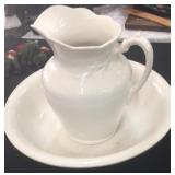 Estate Glass Pitcher And Bowel