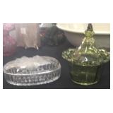 (2)PCS Estate Glass Candy Dishes