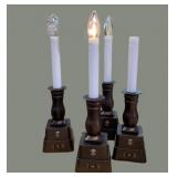 (4) Battery Op Bronze Candle Lights