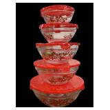 10  Poinsettia Bowls & Lids