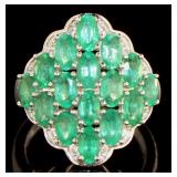 Natural 3.35 ct Zambia Emerald & ZIrcon Ring