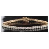 14kt Gold 8.00 ct Round Brilliant Diamond Bracelet