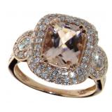 14kt Rose Gold 2.97 ct Morganite & Diamond Ring