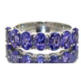 Natural 2.20 ct Tanzanite Anniversary Ring