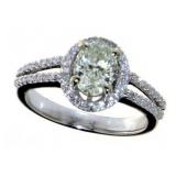 18kt Gold Oval Brilliant 1.51 ct Diamond Ring