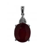 14kt Gold 7.07 ct Ruby & Diamond Pendant