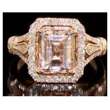 14kt Rose Gold 2.62 ct Morganite & Diamond Ring