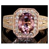 14kt Rose Gold 2.17 ct Tourmaline & Diamond Ring