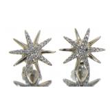 Elegant Diamond Staruburst Earrings