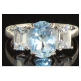 Genuine 2.63 ct Sky Blue Topaz Designer Ring