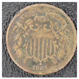 1865 Copper Two Cent Piece *Civil War