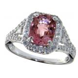 14kt Gold 2.75 ct Pink Tourmaline & Diamond Ring