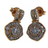 10kt Rose Gold Brilliant Diamond Earrings