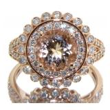 14kt Rose Gold 2.34 ct Morganite & Diamond Ring