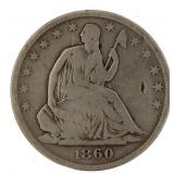 1860-O Seated Liberty Silver Half Dollar *KEY