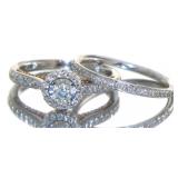 14kt Gold Round Brilliant 2 pc Diamond Bridal Set