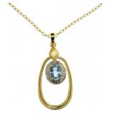 Genuine Blue Topaz & Diamond Accent Pendant