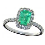 14kt Gold 1.51ct Emerald & Diamond Ring